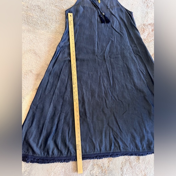 Ruby Yaya Embroidered Spaghetti Strap Tasseled Boho Maxi Dress Size Small - Picture 10 of 12